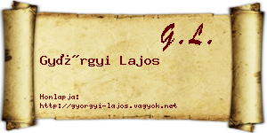 Györgyi Lajos névjegykártya