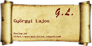 Györgyi Lajos névjegykártya